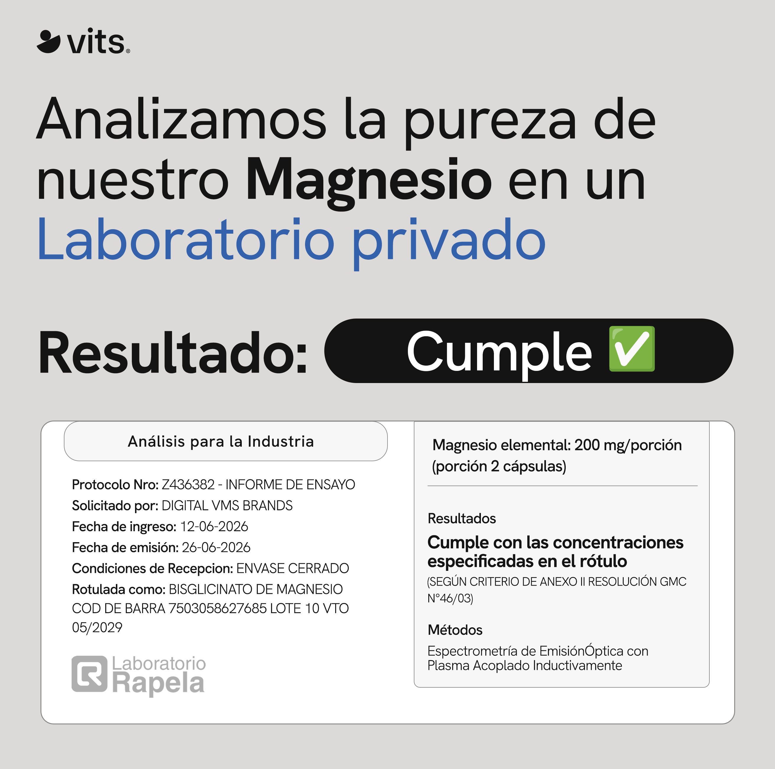 Bisglicinato de Magnesio VITS