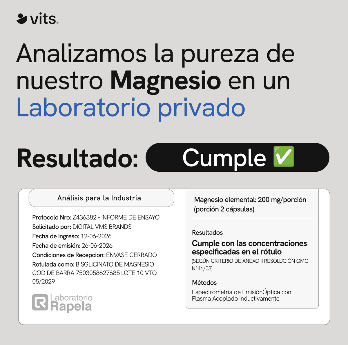 Bisglicinato de Magnesio VITS