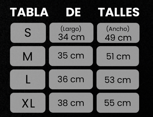 Hombrera NULL Vest, guía de talles